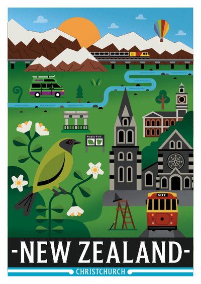 Christchurch NZ Postcard by Greg Straight