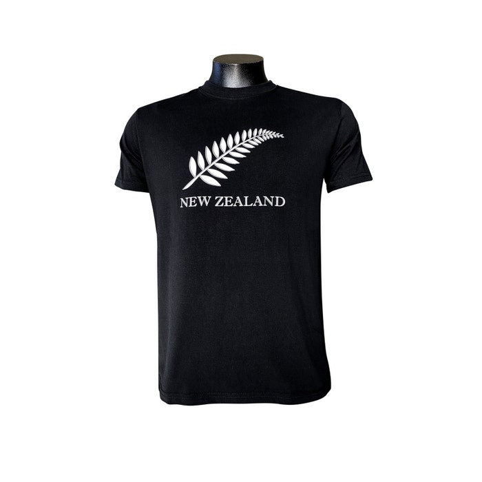 Adults T-Shirt Silver Fern Black