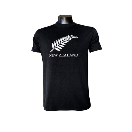 Adults T-Shirt Silver Fern Black