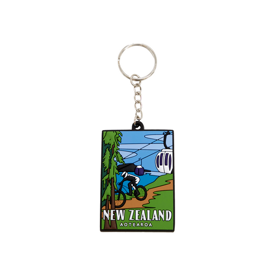 Mountain Biking and Gondola Silicone NZ Keyring