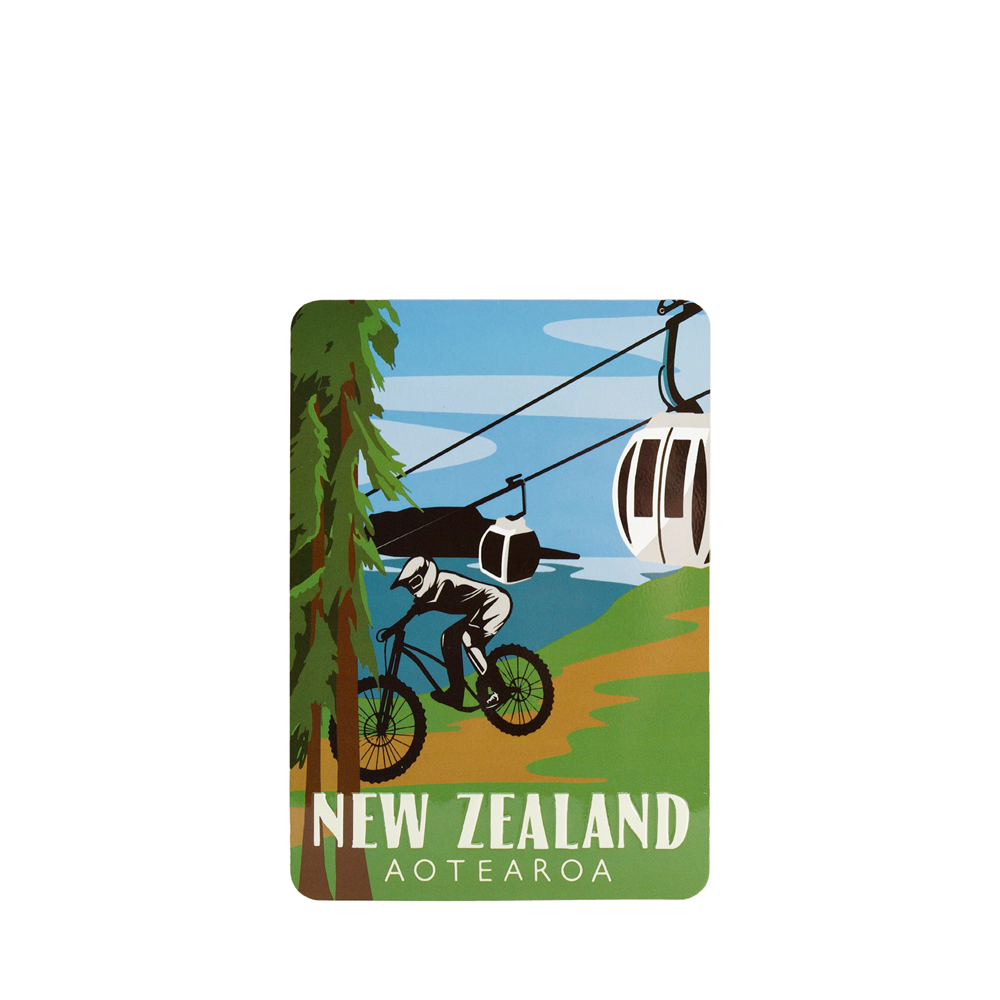 Mountain Biking Metal Postcard