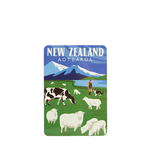 NZ Farming Metal Postcard