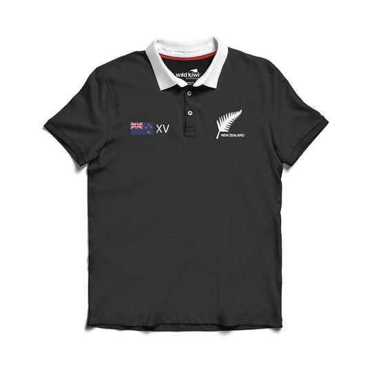 Rugby Shirt Black - Short Sleeve