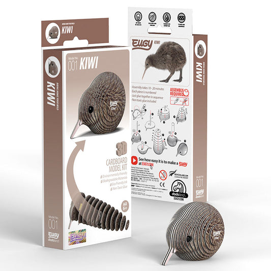 3D Cardboard Model Kit Brown Kiwi