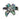 Paua Lily Flower & Zircon Rhodium Brooch
