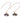 Boxed rose-gold paua fan-tail long earrings