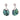Boxed paua water-drop rhodium earrings