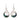 Boxed paua fish-hook rhodium earrings