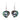 Boxed paua heart-koru rhodium earrings
