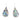 Boxed koru paua water-drop rhodium earrings