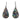 Boxed paua flower water-drop rhodium earrings