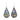 Boxed paua flower water-drop rhodium earrings