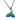 Boxed light-blue whale-tail rhodium pendant
