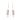 Boxed iridescent enamel long fashion rhodium earrings