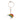 Multicolor kiwi & rhinestone stainless steel keyring
