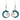 Boxed blue koru rhodium earrings