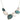 Boxed paua beads rhodium necklace