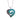 Boxed blue koru-heart rhodium pendant