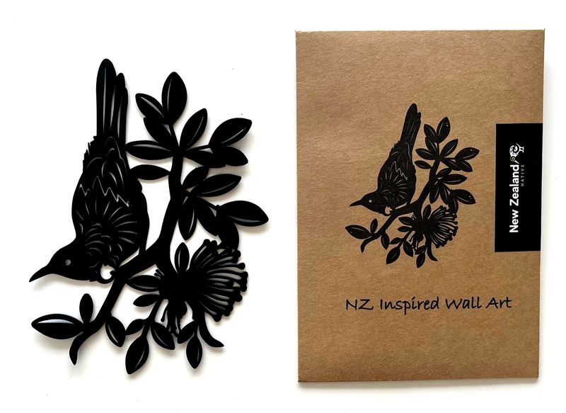 New Zealand Native Wall Art Tui on Branch 19cm