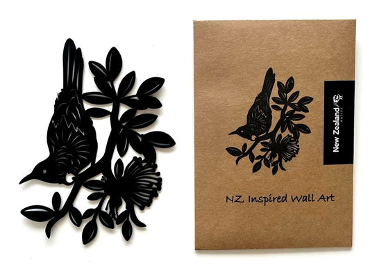 New Zealand Native Wall Art Tui on Branch 19cm