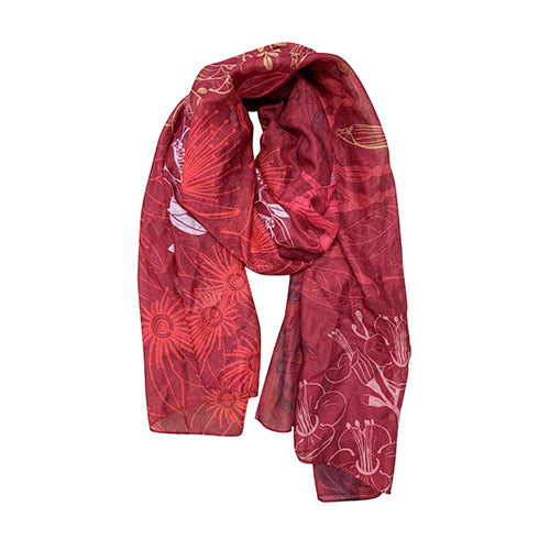 Scarf NZ RED Flora Fusion Red