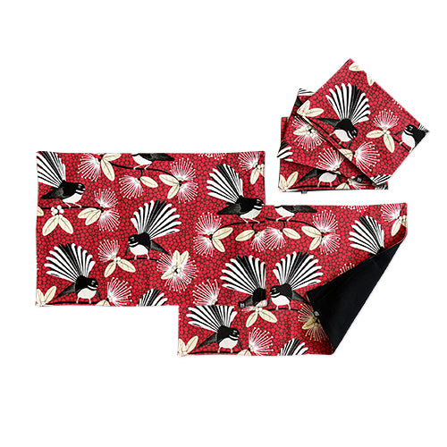 Placemat Flirting Fantails Red (4SET)