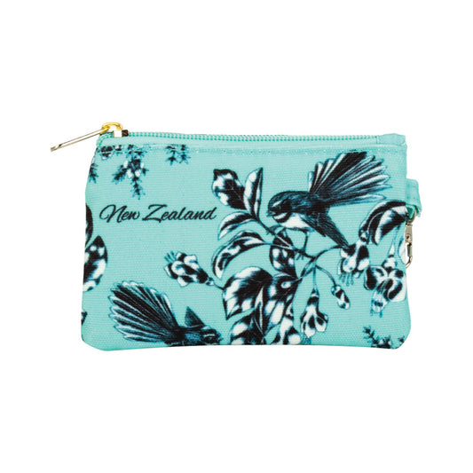 Coin Purse Birds Pastel Blue