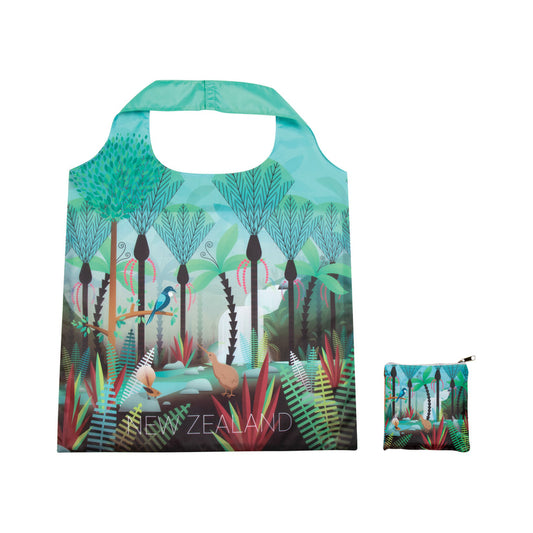 Folding Bag NZ Scene Birds & Bush