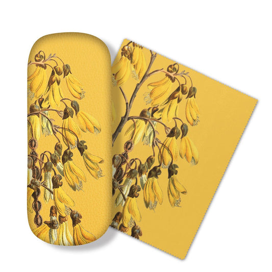 Vintage Botanical Kowhai Glasses Case