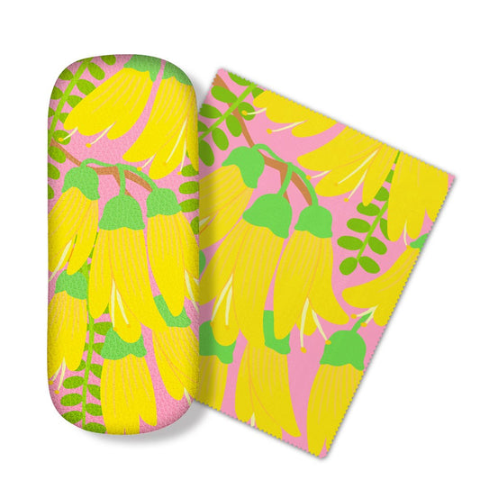 Bright Botanical Kowhai Glasses Case