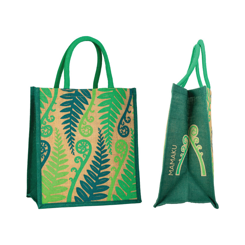 Hessian Bag Fern & Koru