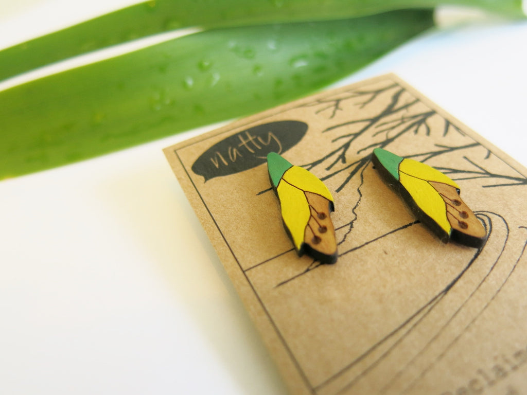 Kowhai Flower Rimu Earrings