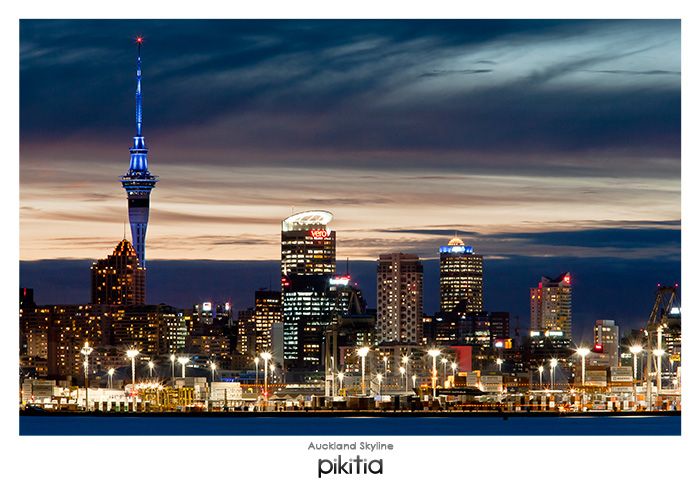 Auckland Skyline NZ Postcard