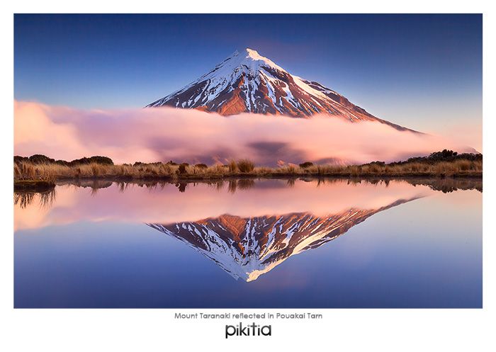 Mt Taranaki Reflected NZ Postcard