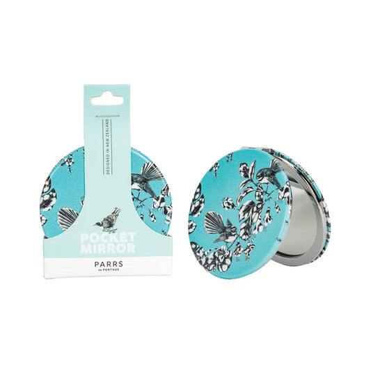 Pocket Mirror Birds Pastel Blue