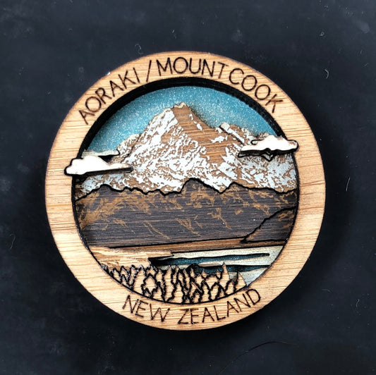 Aoraki / Mount Cook HotSpot Wooden Magnet