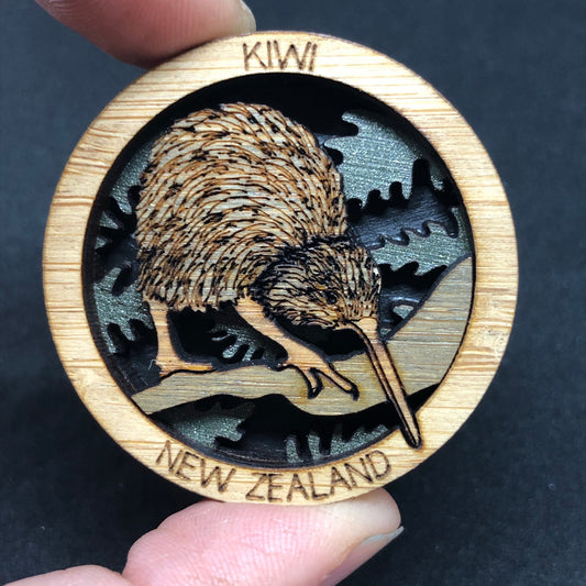 Kiwi HotSpot Wooden Magnet