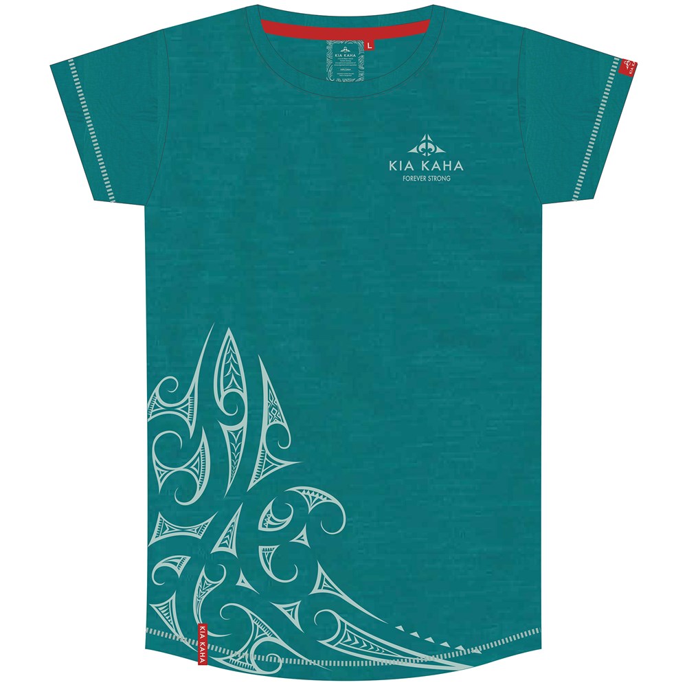 KIa Kaha Womens T - Ngaru - Jade