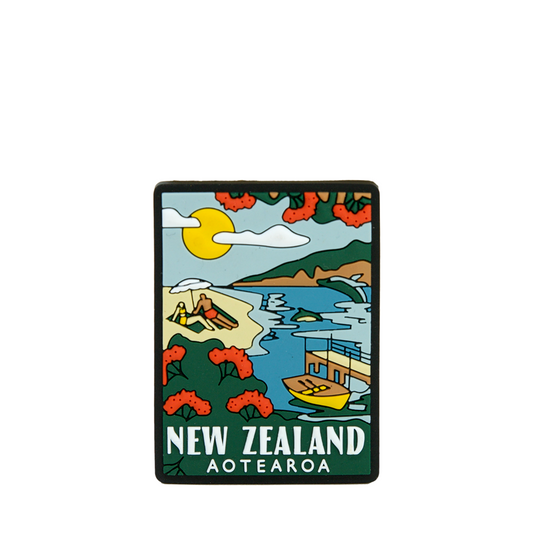 Silicone New Zealand Magnet - Northern Beach